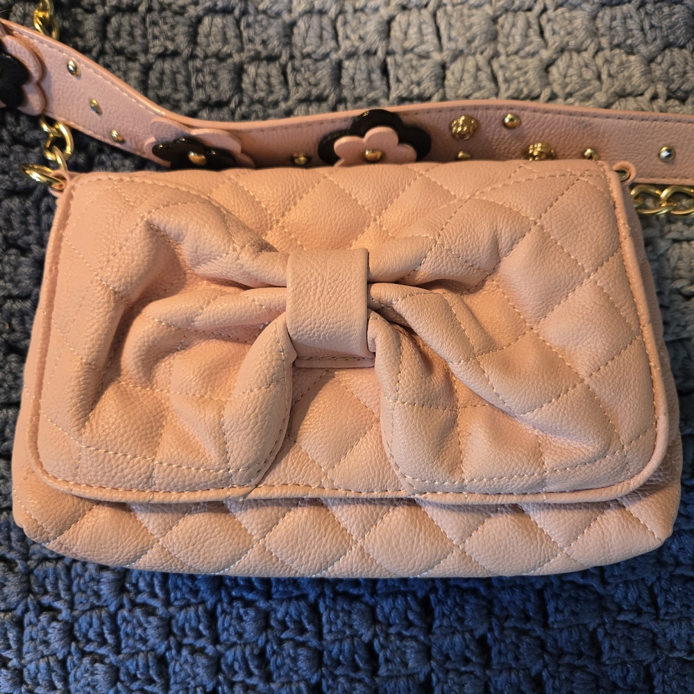 Quilted Pink Bow Betsey Johnson Bag
